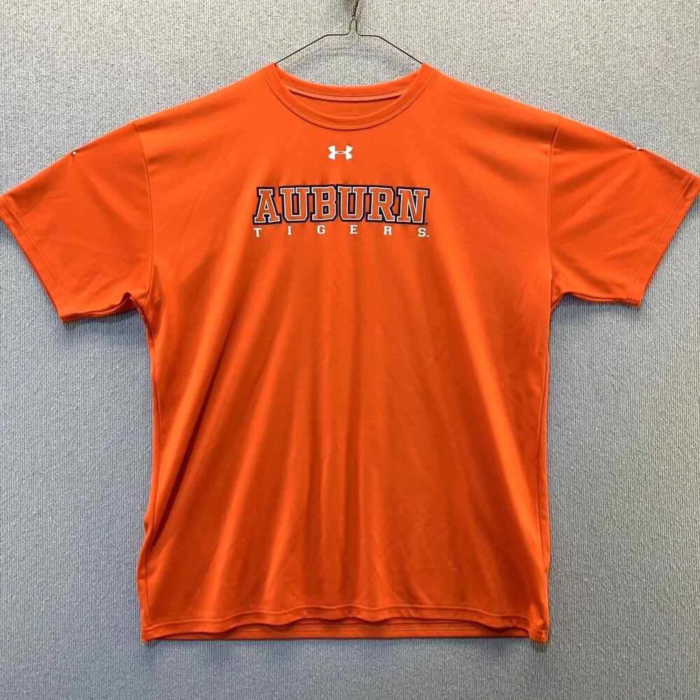 Auburn Tigers Shirt Mens Large Orange Under Armour Athletic Tee